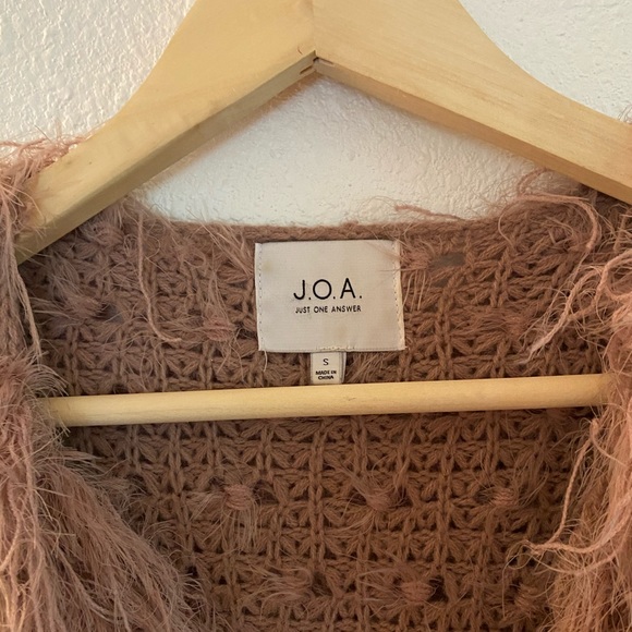 J.O.A Shaggy Fuzzy Fluffy Pink Cardigan - Picture 9 of 11